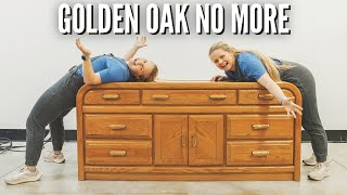 How to UPDATE Your Golden Oak Furniture  FLIPMAS DAY 2 [upl. by Soelch950]