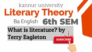 What is Literature by Terry EagletonLiterary TheoryKannur University6th SEM [upl. by Musser]