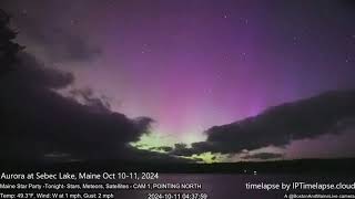 AURORA TIMELAPSE  Sebec Lake Maine Oct 10 2024 [upl. by Byran729]