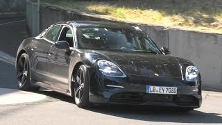 2020 PORSCHE TAYCAN SPIED TESTING AT THE NÜRBURGRING [upl. by Oilicec]