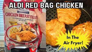 Air Fryer Aldi Red Bag Chicken  Frozen Kirkwood Breaded Chicken Breast Fillets  Crispy Perfection [upl. by Glen]