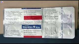 Dapalex S 10100 Tablet  Dapagliflozin and Sitagliptin Tablets  Dapalex S 10100mg Tablet Uses [upl. by Kore]