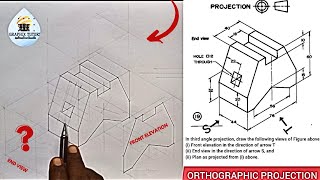 ISOMETRIC TO ORTHOGRAPHIC PROJECTION TRANSFORMATION IN TECHNICAL DRAWINGS AND ENGINEERING GRAPHICS [upl. by Arakal]