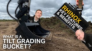 EXCAVATOR TILT GRADING BUCKET  Easy grading on an angle [upl. by Eliza226]