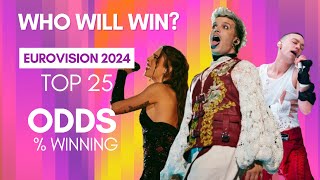 Who will win Eurovision 2024  ODDS TOP 25 Grand Final [upl. by Nitnerb307]