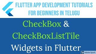 35 CheckBox and CheckBoxListTile Widgets in Flutter  Flutter Tutorials by Programming in Telugu [upl. by Notla]