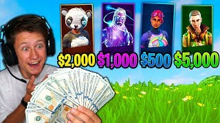 RANDOM RARE SKIN MONEY CHALLENGE In Fortnite Battle Royale 20000 NEW RARE SKINS [upl. by Marceau]