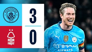 HIGHLIGHTS  Man City 30 Nottingham Forest  Bernardo De Bruyne amp Doku Goals [upl. by Nairod]