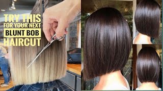 Blunt bob haircut  Beautiful blunt haircut ideas ZouhairBahaoui CuteGirlsHairstyles [upl. by Charo]