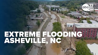 Flooding in Asheville North Carolina following Hurricane Helene [upl. by Etnoled]