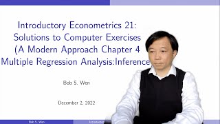 Solutions to Computer Exercises C1C6 A Modern Approach Chapter 4  Introductory Econometrics 21 [upl. by Atalie]