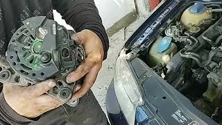 DIY Alternator replace on Vw Bora Similar procedure la Golf 4 Seat Audi entire VAG group [upl. by Urdna357]