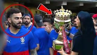 Virat Kohli emotional When Smriti Mandhana reached WPL winning Trophy During in RCB Unboxing Event [upl. by Ul]