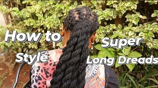 Long Dreadlocks Styles For Women  How to style Barrel twist ropetwist [upl. by Ihab]