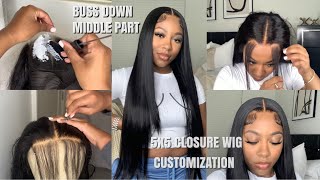 START TO FINISH 5x5 CLOSURE WIG INSTALL  30 INCH  Bleaching Knots and Plucking  Unice Hair [upl. by Lauber472]