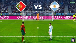 Portugal Vs Argentina  Penalty Shootout 2023  Messi vs Ronaldo  eFootball PES Gameplay [upl. by Nnylirak]