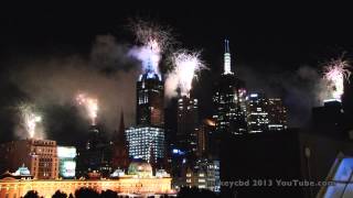 NYE 2012 2013 Langham Hotel Fireworks Melbourne [upl. by Yrojram778]