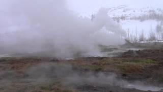 The steaming landscape at Geysir Iceland [upl. by Afinom]