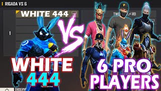 WHITE 444 VS 6 PRO PLAYERS  HACKER VS 6 PRO PLAYERS  BEST GAMEPLAY EVER [upl. by Bonnes676]