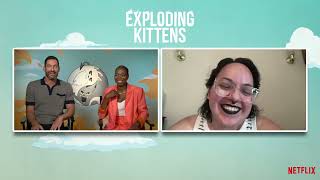 Exploding Kittens Interview Tom Ellis amp Sasheer Zamata [upl. by Heilman793]