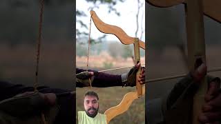 how to make a bamboo creation with wooden outdoors archery zipline hunting bowmaking [upl. by Fotina]