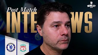 POCHETTINO reacts postmatch  Chelsea 01 Liverpool  Carabao Cup Final  Chelsea FC 202324 [upl. by Nnylirehs]