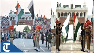 Watch Beating Retreat ceremony at AttariWagah border on the eve of Independence Day [upl. by Oisacin]