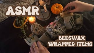 ASMR Unwrapping And Tapping On Beeswax Wrap Covered Items No Talking 🫶🏻🪷 [upl. by Gurl293]