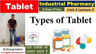 Types of Tablet  Classification of Tablet Dosage form  L2 Unit2  Industrial Pharmacy 5th Sem [upl. by Crichton]