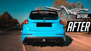 2018 Ford Focus RS Mk3 Scorpion exhaust before  after comparison  LOUD POPS [upl. by Nalepka]