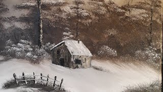 démo paysage dhiver  peindre la neige et un chalet à lhuile  alla prima  Oil painting [upl. by Wayolle282]