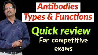 Antibodies  Types amp Functions  IgG IgA IgM IgE amp IgD  Quick review for Competitive Exams [upl. by Adnahsal]