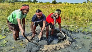 পুরনো দিনের সেই স্মৃতি আবার ও ফিরে আসলোমাঠে লাফা বানিয়ে মাছ ধরা new fishing video [upl. by Tirreg643]