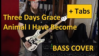 Three Days Grace  Animal I Have Become  Bass Cover  Tabs Jim Harley PandaBass [upl. by Leyameg]