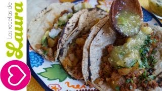 Como hacer TACOS DE CHORIZO  How to make CHORIZO TACOS recipe [upl. by Hobey]