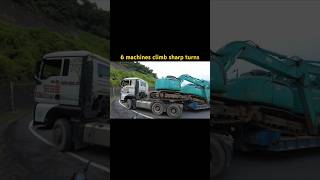 driver with 150 tons and 6 machines climbing sharp turns [upl. by Gnilhsa815]