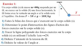 série dexercices concernant l équilibre dun solide soumis à 3 forces non parallèles [upl. by Revart814]