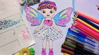 🧚‍♀️Drw with me Coloring Tinkerbell Disney Fairies  How to Draw Dreams Scenery Relaxing art [upl. by Plerre]