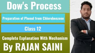 Dows Process  Mechanism  Alcohol Phenol and Ethers  Preparation of Phenol  Class 12 [upl. by Oak136]