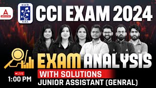 CCI Exam Analysis 2024  CCI Junior Assistant General Analysis  CCI Answer Key 2024 [upl. by Weathers]