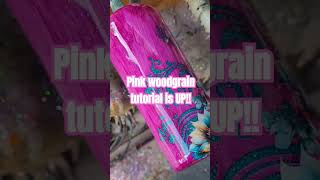 Pink alcohol ink woodgrain with tooled leather glitter peekaboo epoxy tumbler tutorial tumbler [upl. by Tabshey]