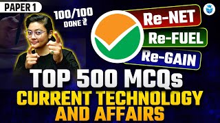 UGC NET Current Affairs amp Technology  Paper 1 UGCNET Top 500 MCQs by Aditi Mam  JRFAdda [upl. by Noirod]