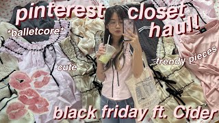 🩰📦 HUGE BLACK FRIDAY HAUL ftcider  coquette balletcore y2k inspired trendy clothes fallwinter [upl. by Ramedlab]