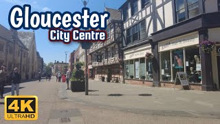 Gloucester City Centre Walk 4K  June 2023 [upl. by Assirim]