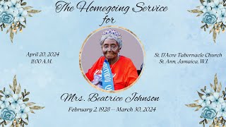 Homegoing Service For The Late Sis Beatrice Johnson [upl. by Urien]