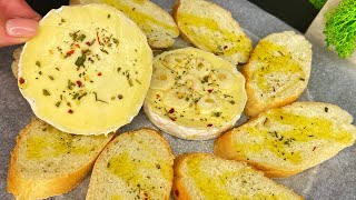 Baked camembert cheese in the oven with garlic [upl. by Bal246]