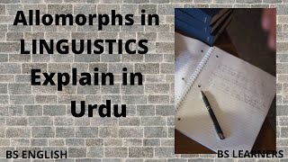 ALLOMORPHS IN LINGUISTICS BY BS LEARNERS [upl. by Nylednarb298]