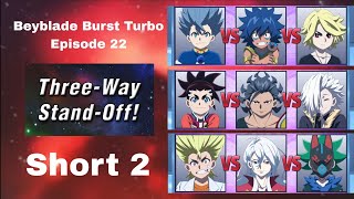 BEYBLADE BURST TURBO Episode 22  ThreeWay StandOff  Beyblade Burst Rivals  Short 2 [upl. by Aninep]