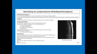 Bestrahlung von symptomatischen Wirbelkörperhämangiomen  Strahlentherapie Prof Hilke Vorwerk [upl. by Bronwyn]