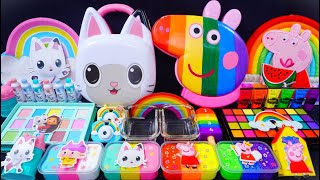 quotGabbys Dollhouse VS Peppa Pigquot Slime Mixing Makeup into clear slime 🌈ASMR🌈 슬라임 414 [upl. by Trip]